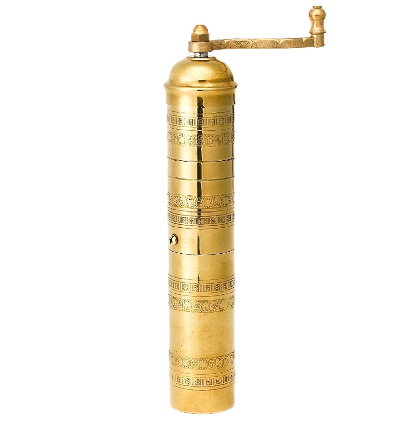 Brass Coffee Mill (Round) 'Turkish Coffee Grinder' [Decorative Only] 