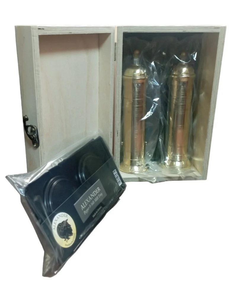 Σετ ορειχάλκινων μύλων για πιπέρι και αλάτι ALEXANDER σε πολυτελή ξύλινη συσκευασία 13108 - Image 6